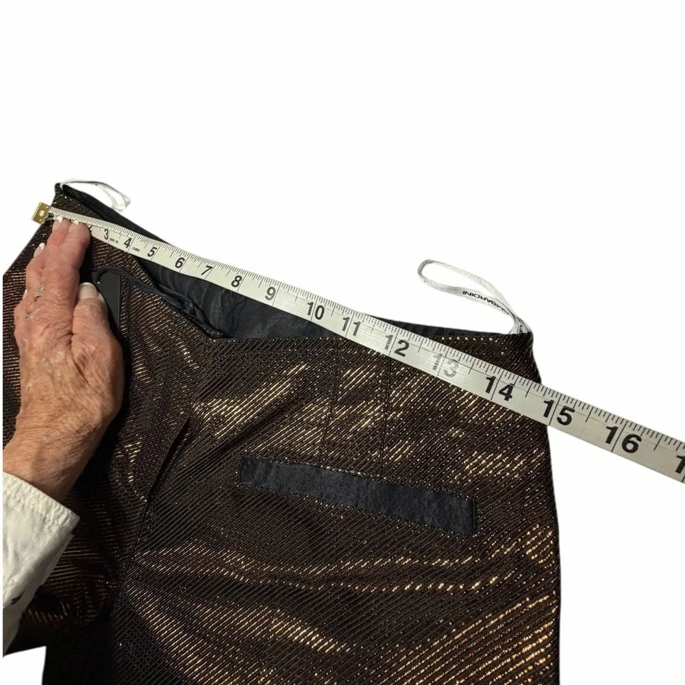 NWT Atos Lombardini Metallic Brown Wide-Leg Bermuda Women’s Shorts Sz 40 - Picture 15 of 15